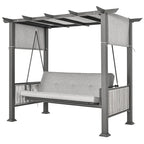 3-Person Outdoor Patio Gazebo Swing with Cushion