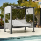 3-Person Outdoor Patio Gazebo Swing with Cushion