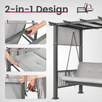 3-Person Outdoor Patio Gazebo Swing with Cushion