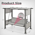 3-Person Outdoor Patio Gazebo Swing with Cushion