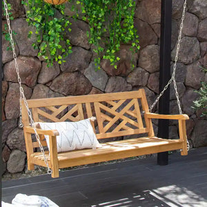 Cambridge Casual Isla Teak Wood Outdoor Porch Swing