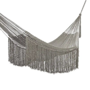 Novica Handmade Cascade In Grey Cotton Rope Hammock (Double)