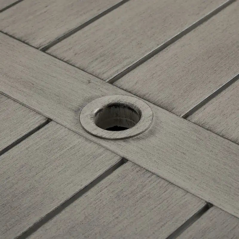 Outdoor 1 Table with Umbrella Hole, 2 Wicker Benches and 2 Armchairs