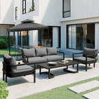 Light Gray Multi-person Outdoor Steel Sofa Set