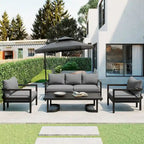 Light Gray Multi-person Outdoor Steel Sofa Set