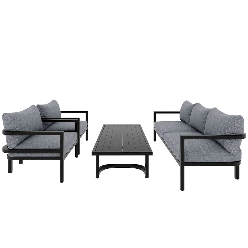 Light Gray Multi-person Outdoor Steel Sofa Set