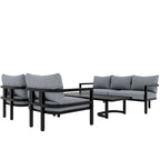 Light Gray Multi-person Outdoor Steel Sofa Set